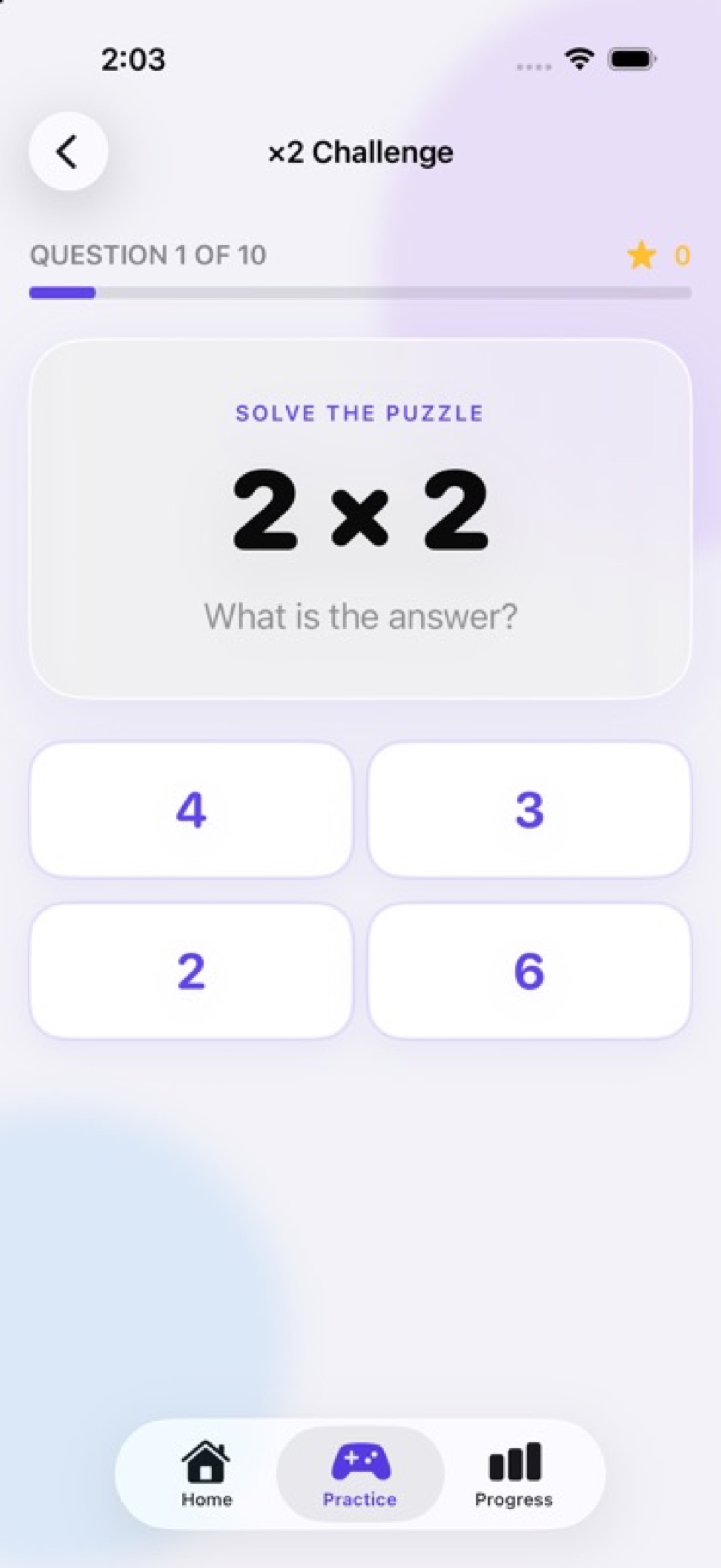 Answer a multiplication question in Times Quest